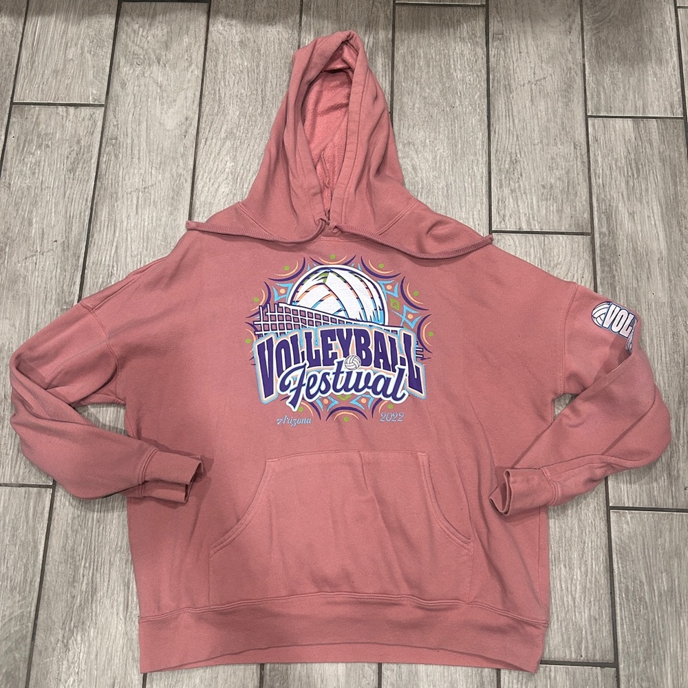Pink and blue Volleyball Festival hoodie #volleyball #sportswear